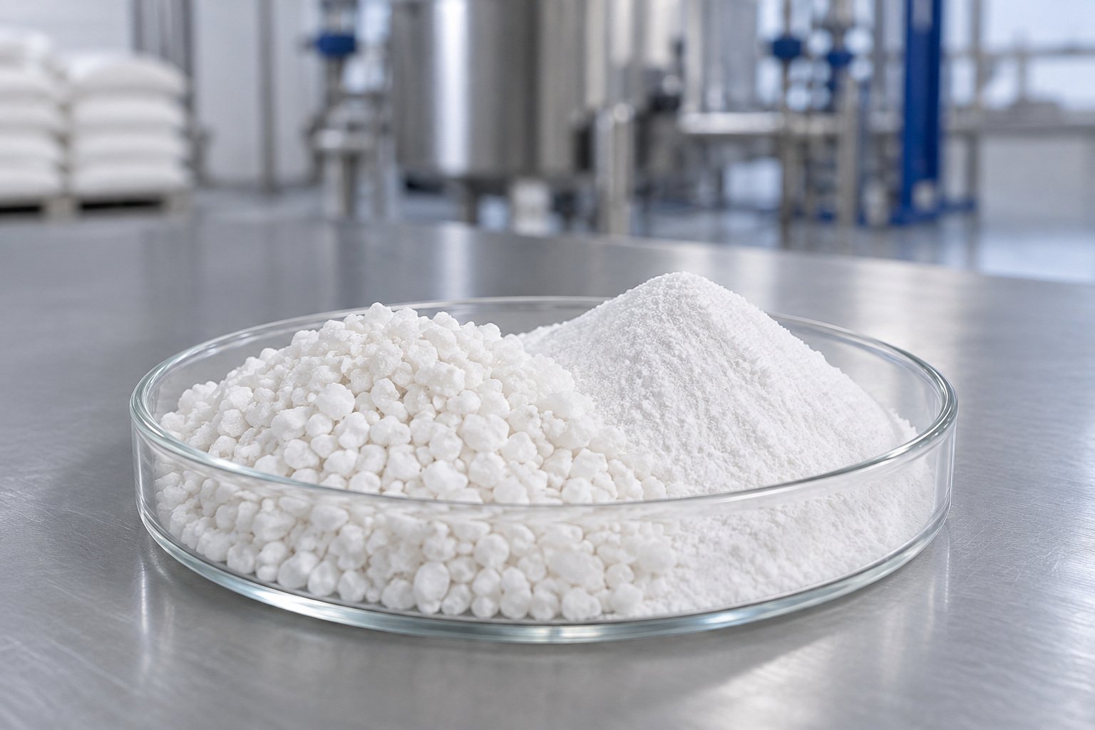 Soda Ash Sodium Carbonate white granules and powder